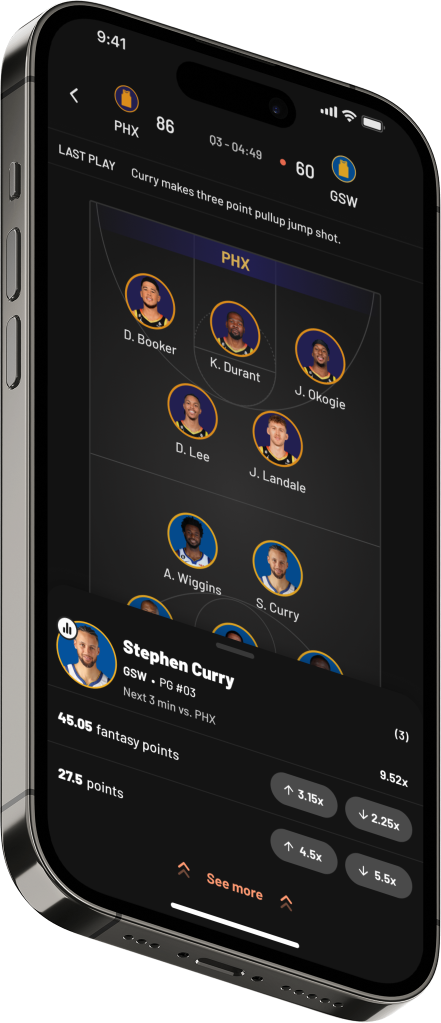HotStreak live NBA lineup screen